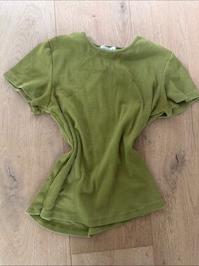 Olive Short Sleeve Ribbed Women's Tee